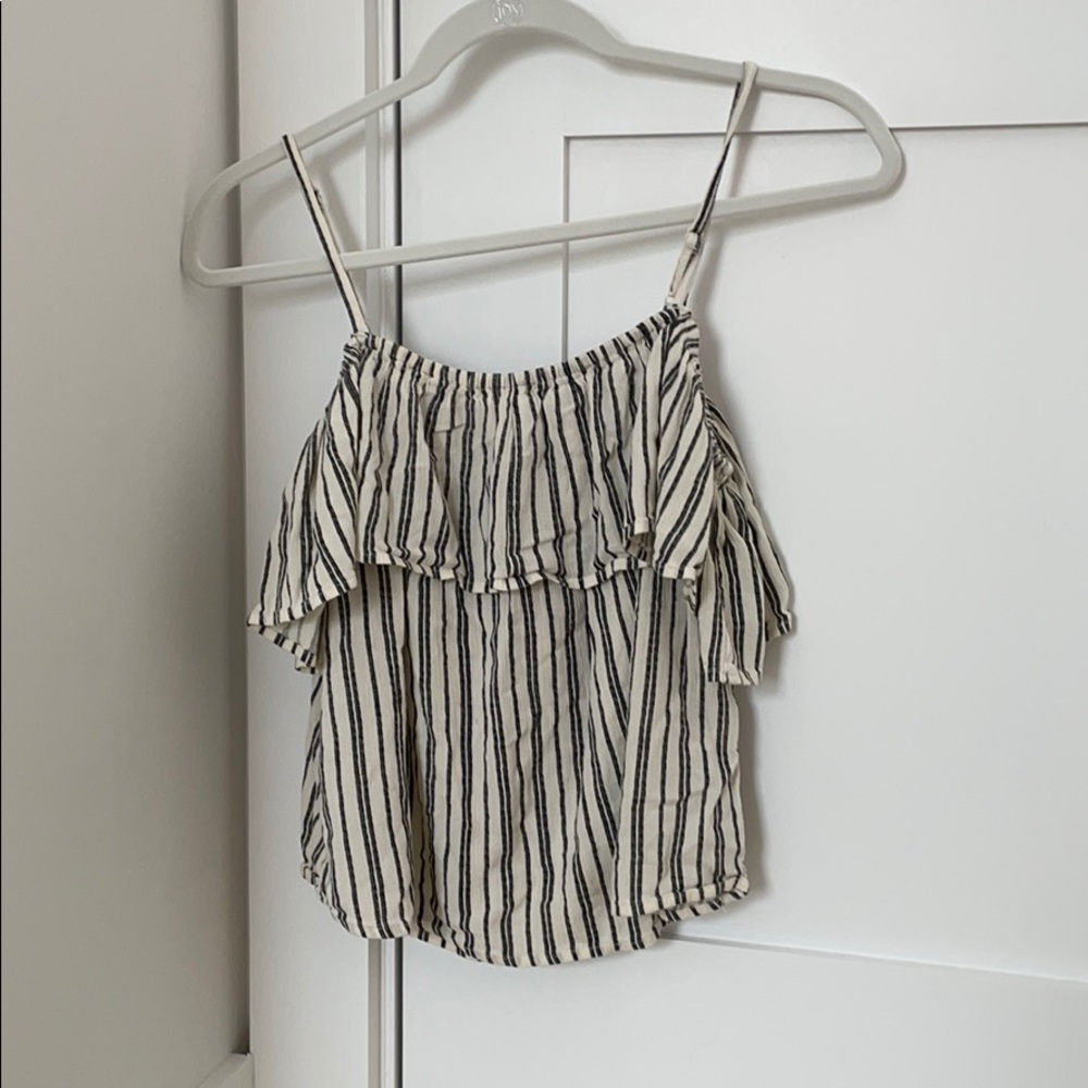 White and black striped tank top.